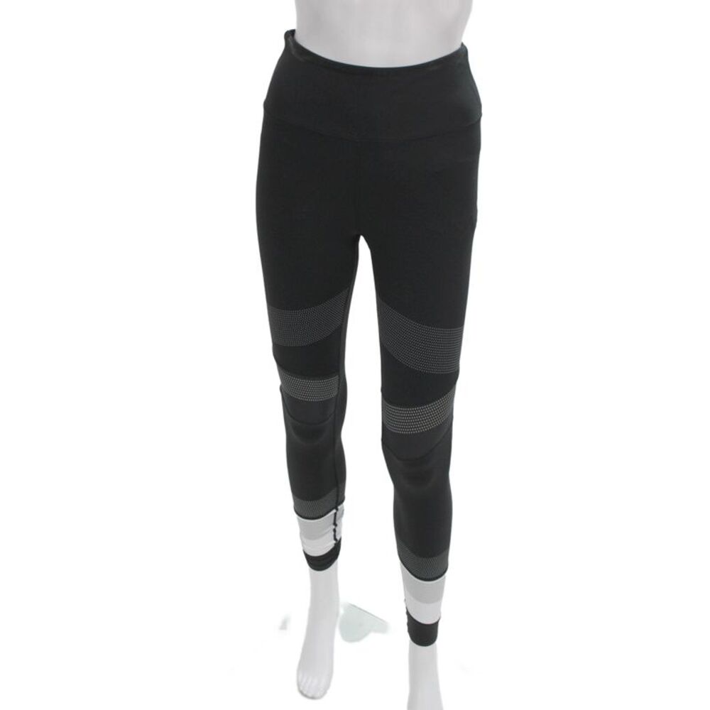 Lilybod Womens Ankle Striped Black Leggings Athleisure Size S